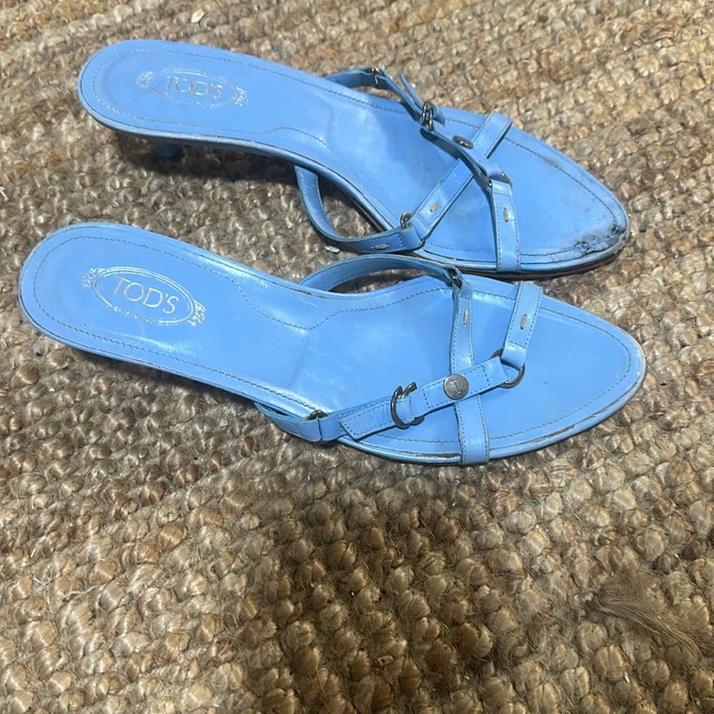 Women's Blue Slingback Slide Sandals